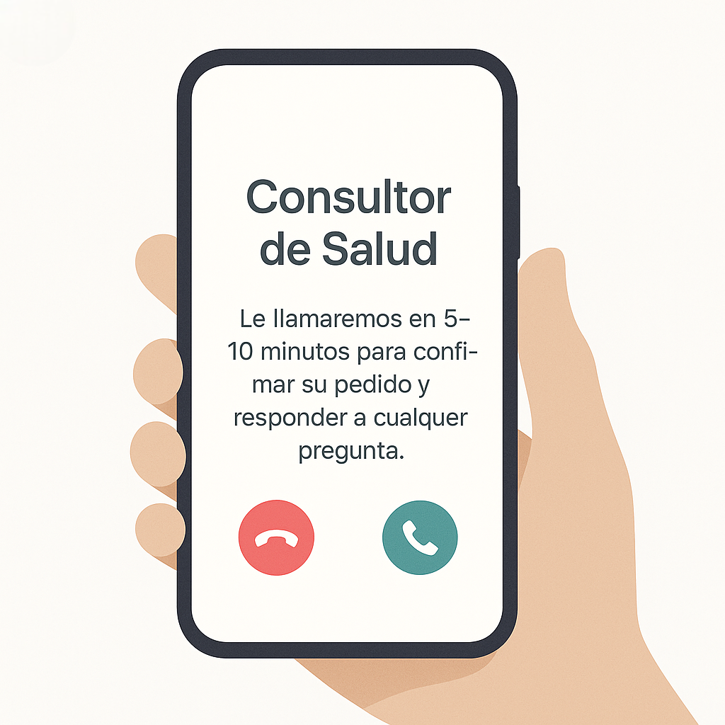 Confirmación telefónica del pedido