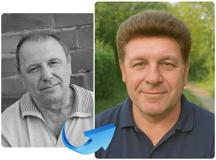 a photo before and after treatment