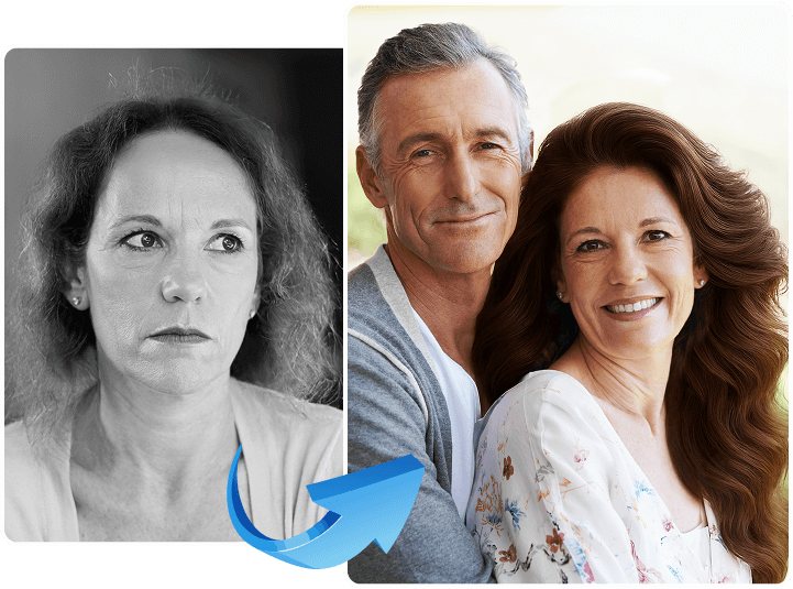 a photo before and after treatment